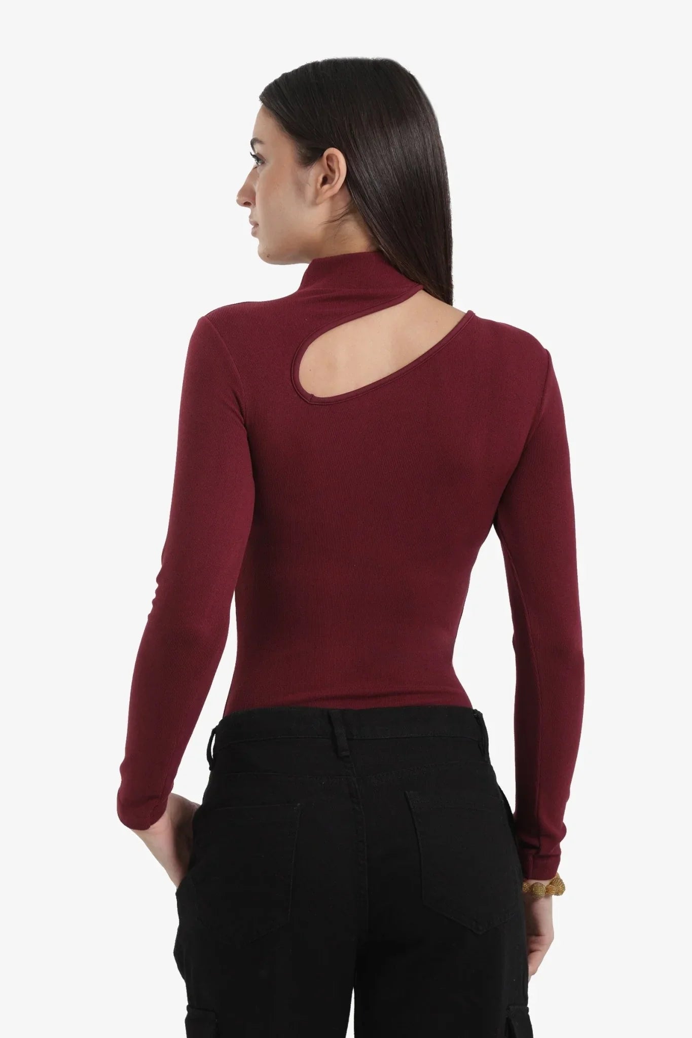 Ribbed Cutout Microfiber Bodysuit - Clue - Babazzaro