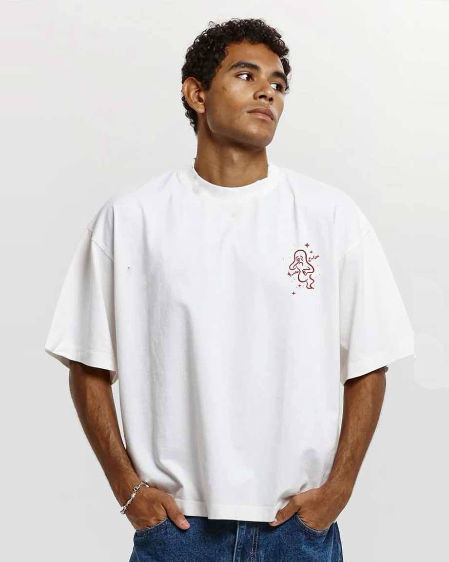 Ele Ekhtasho Mato Men Oversized SS T-Shirt - Off White - NAS Trends