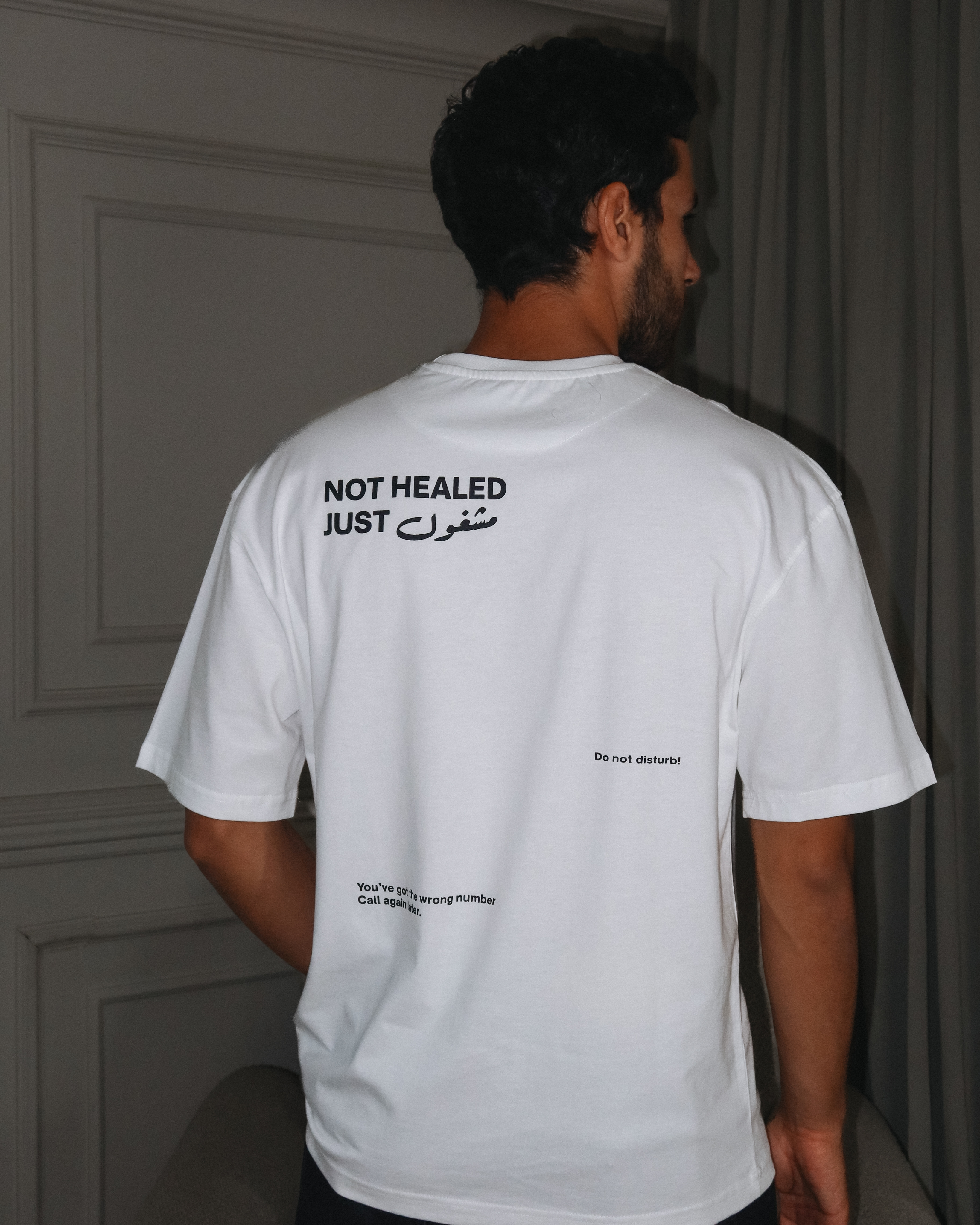 Not Healed Men Oversized SS T-Shirt - Off White - NAS Trends