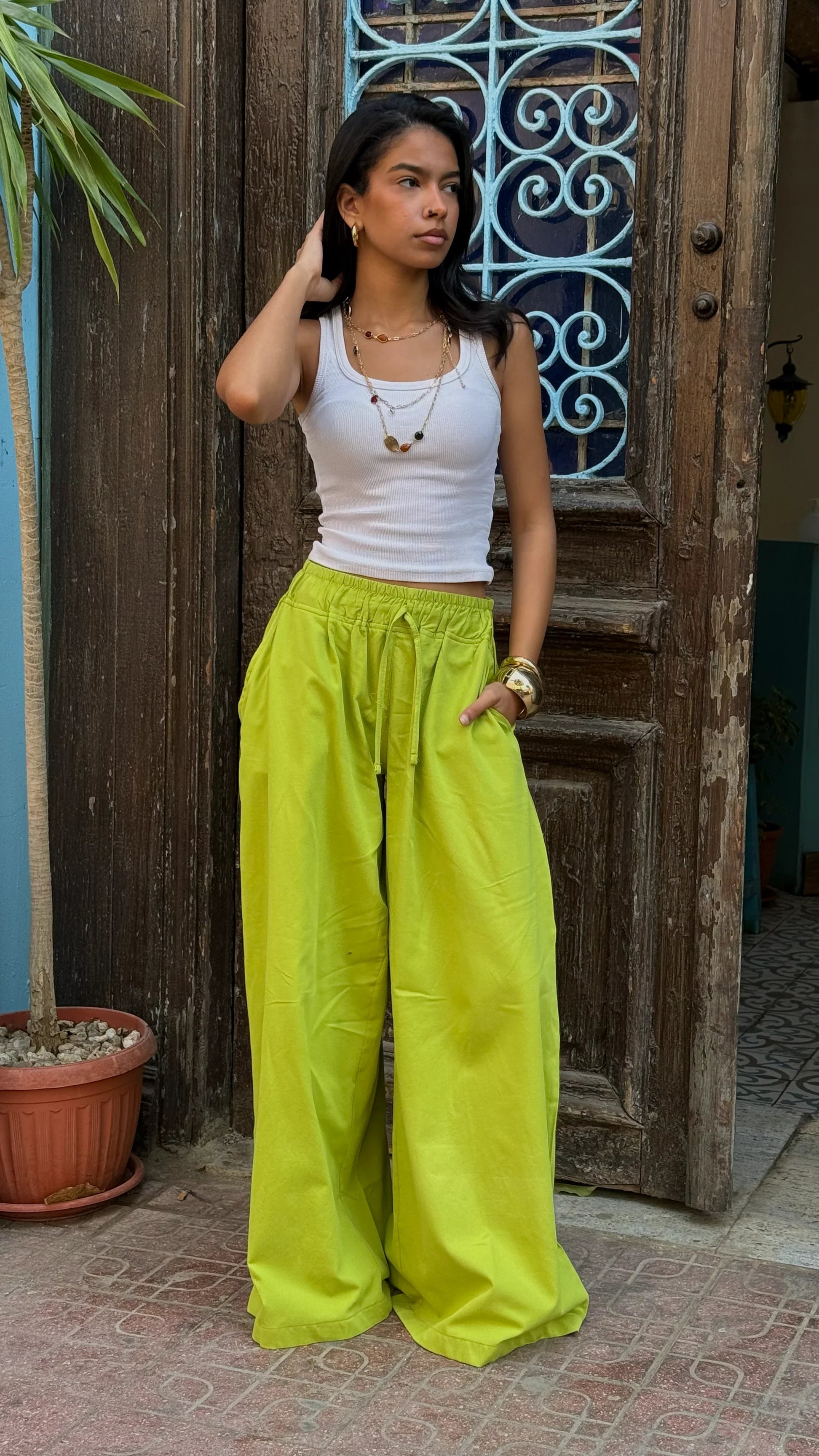Emotionally Unavailable Lime-Green Pants - Callista