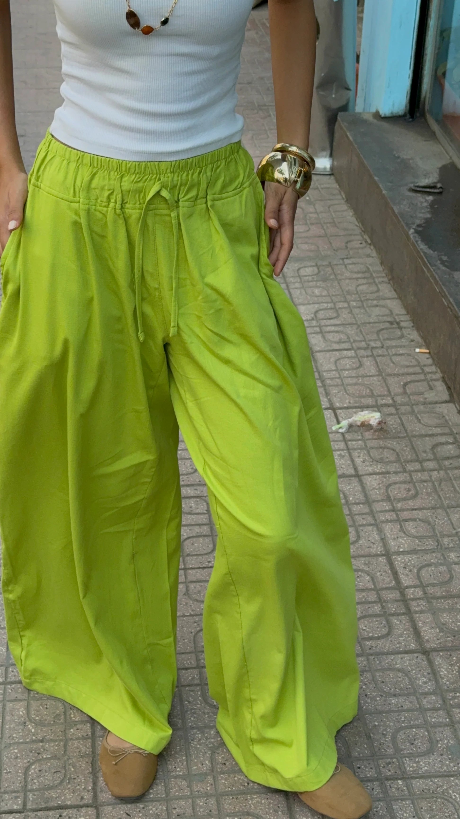 Emotionally Unavailable Lime-Green Pants - Callista