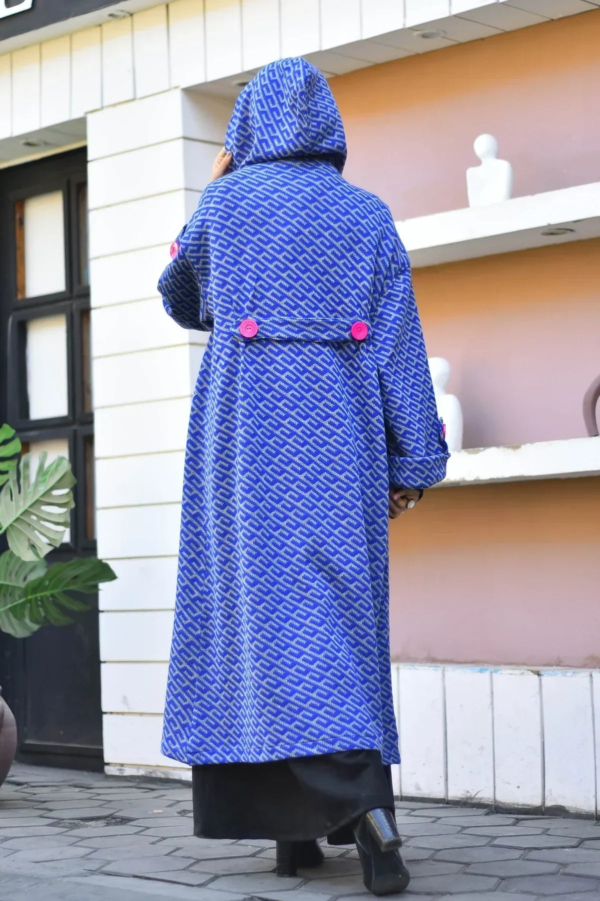 Sapphire Mosaic Hooded Cardigan - Queenza - Babazzaro