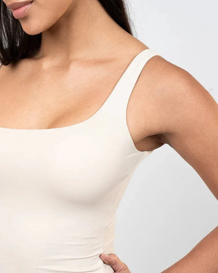 Sculpt Tank – Built - In Bra Cream - Bfeerce - Babazzaro
