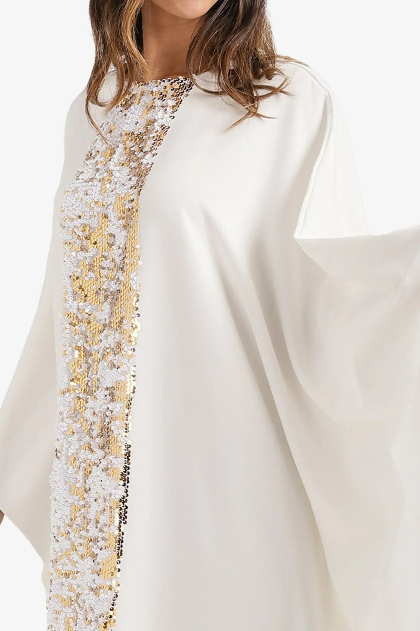 Shimmering Neckline Abaya - Carina - Babazzaro