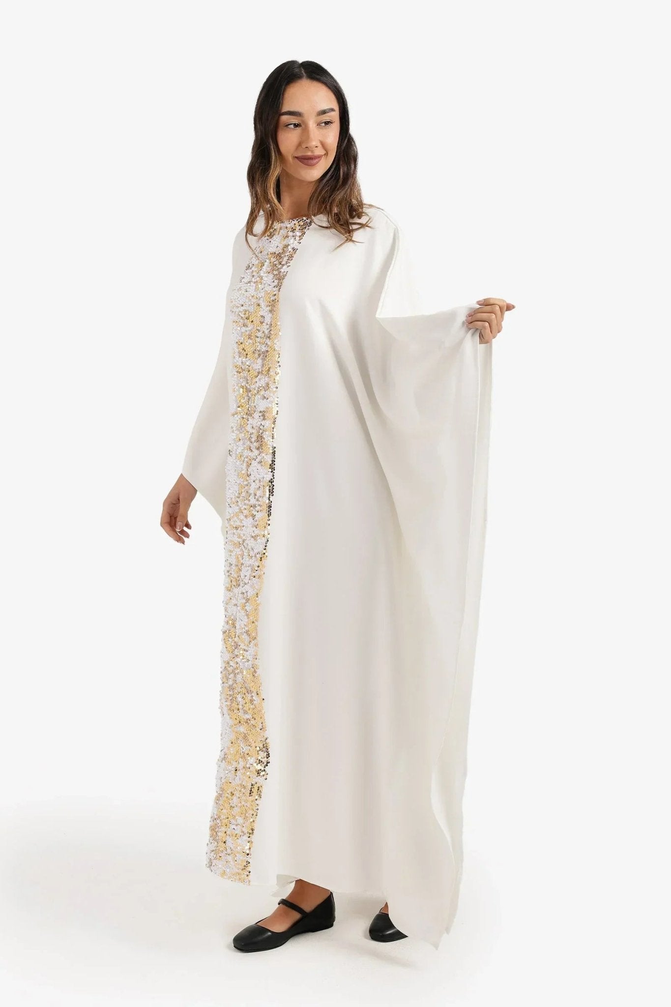 Shimmering Neckline Abaya - Carina - Babazzaro