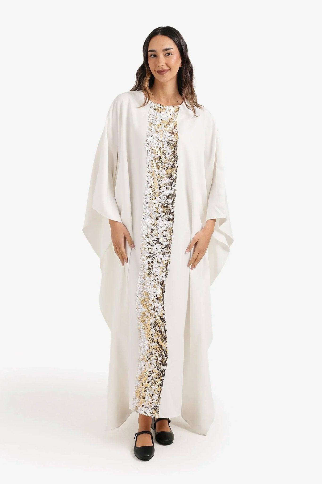 Shimmering Neckline Abaya - Carina - Babazzaro