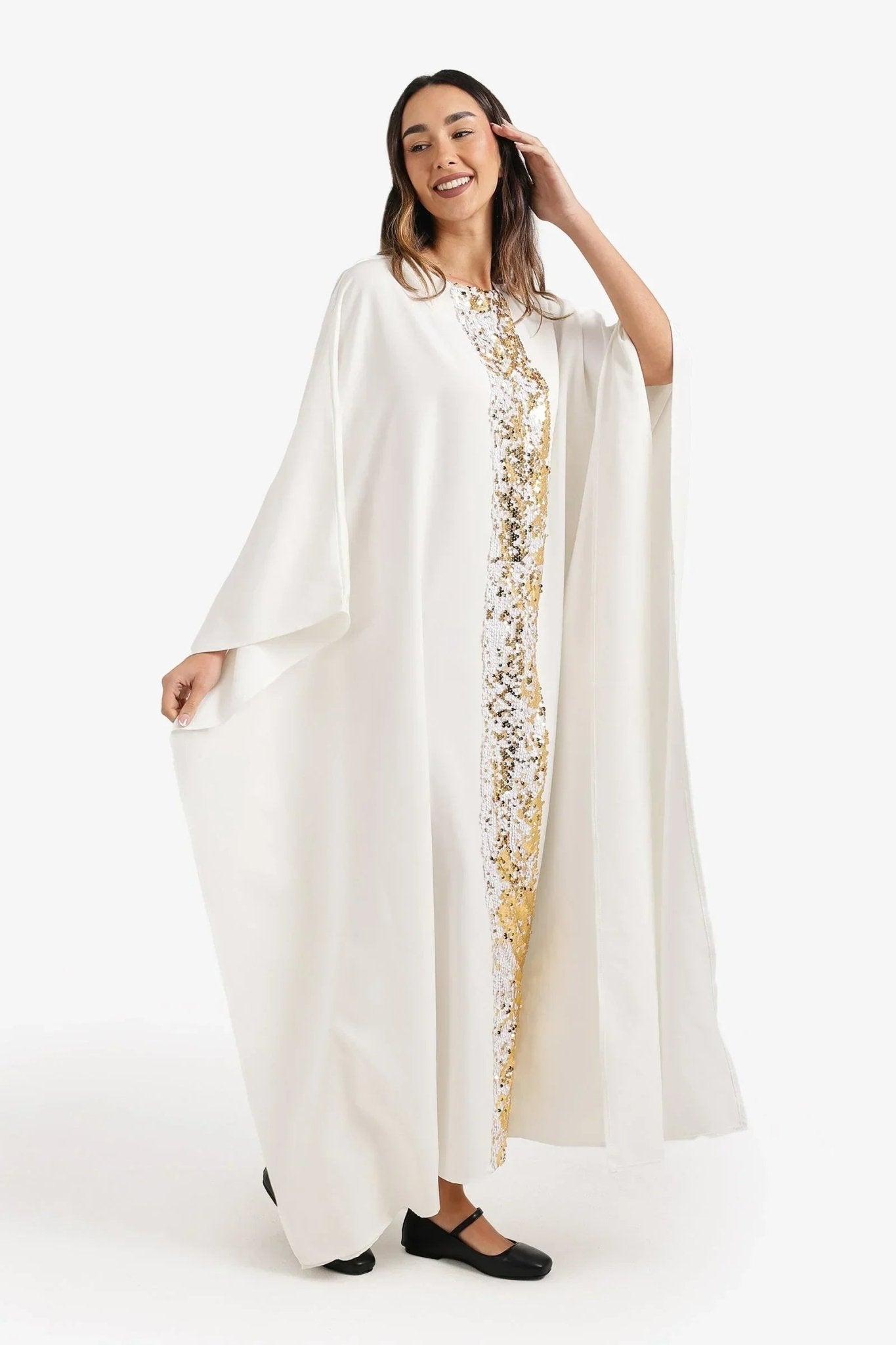 Shimmering Neckline Abaya - Carina - Babazzaro