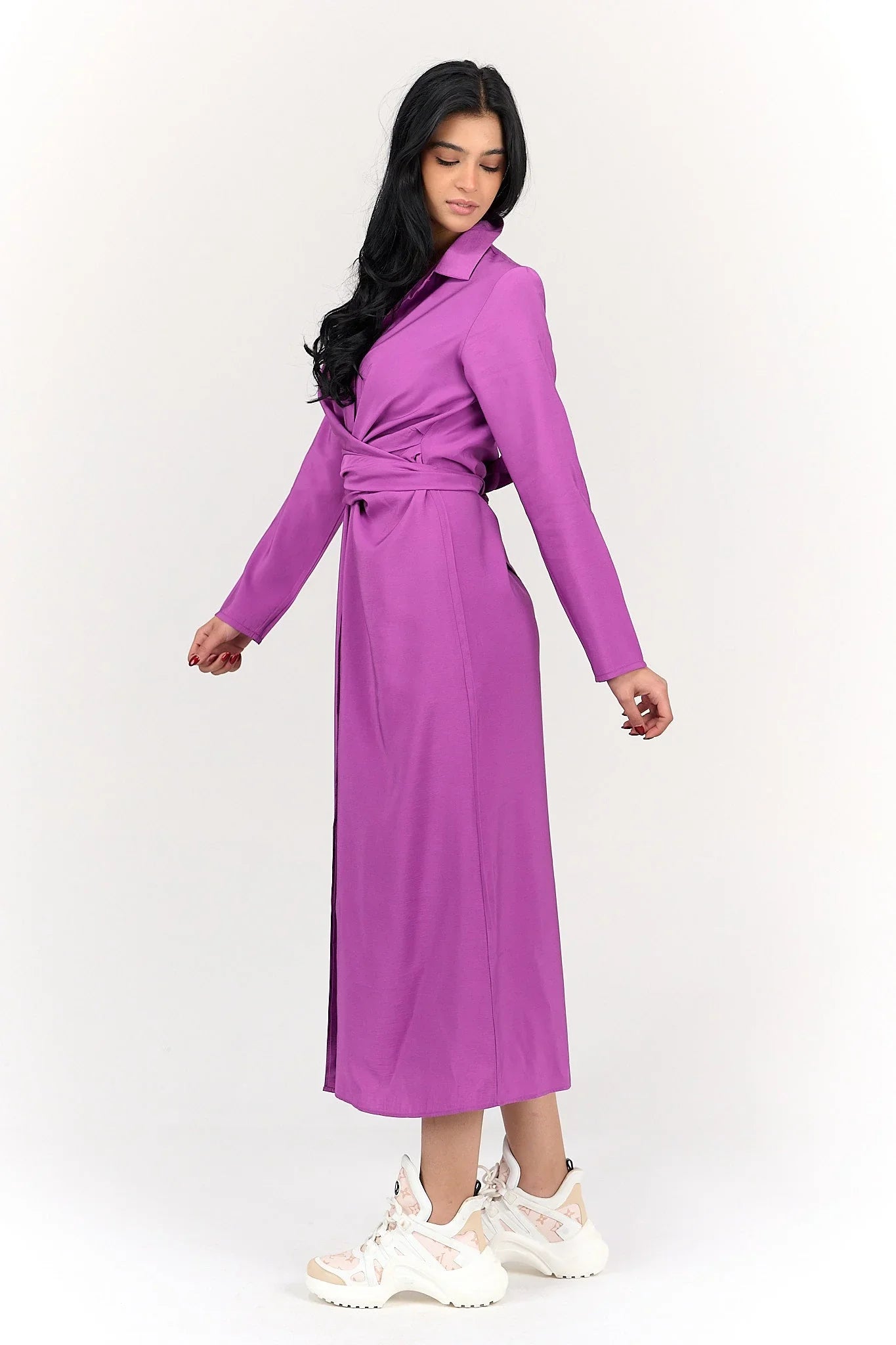 Shirt Dress with Tie Belt - Clue - Babazzaro