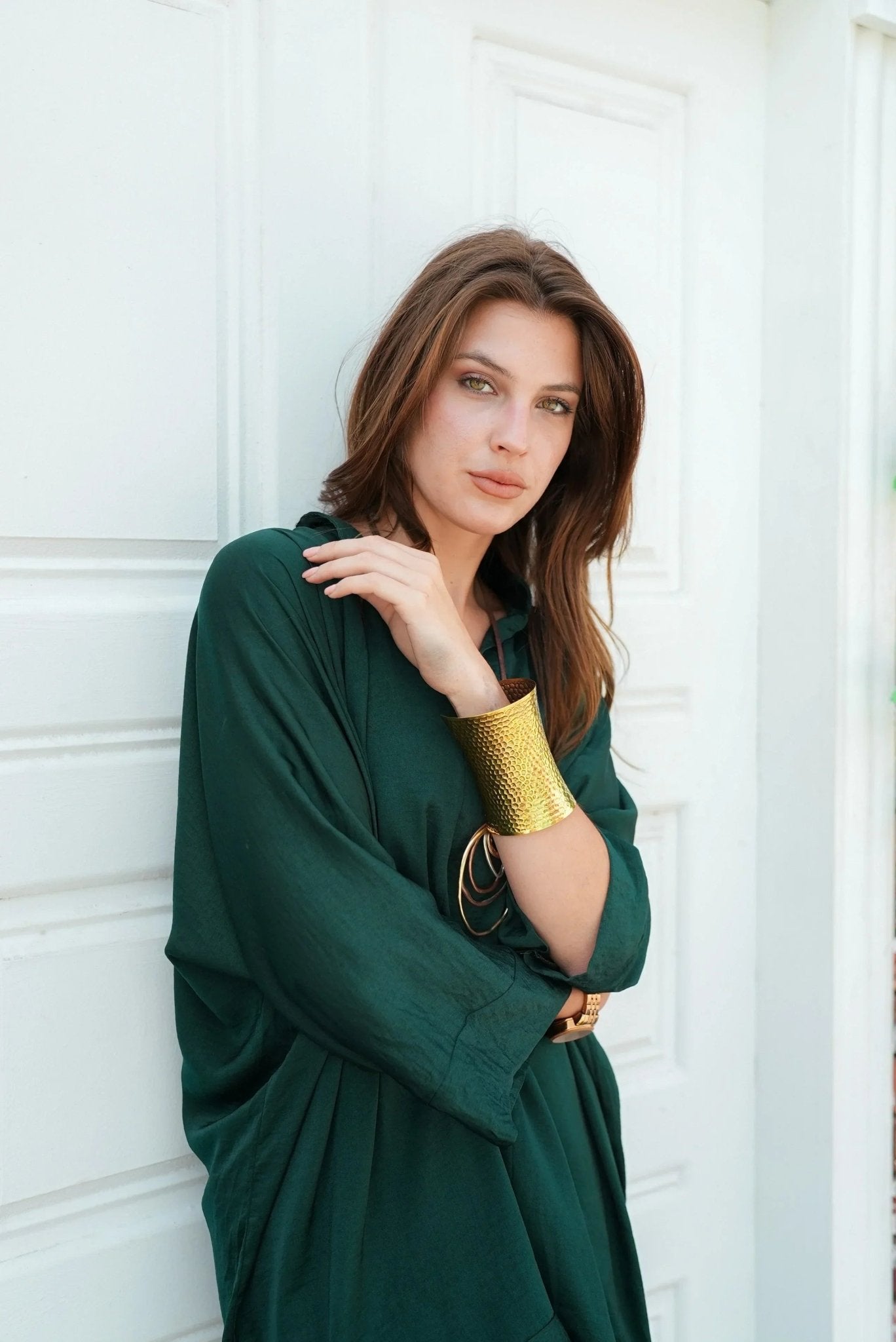 silk dark green set - Dress Code - Babazzaro