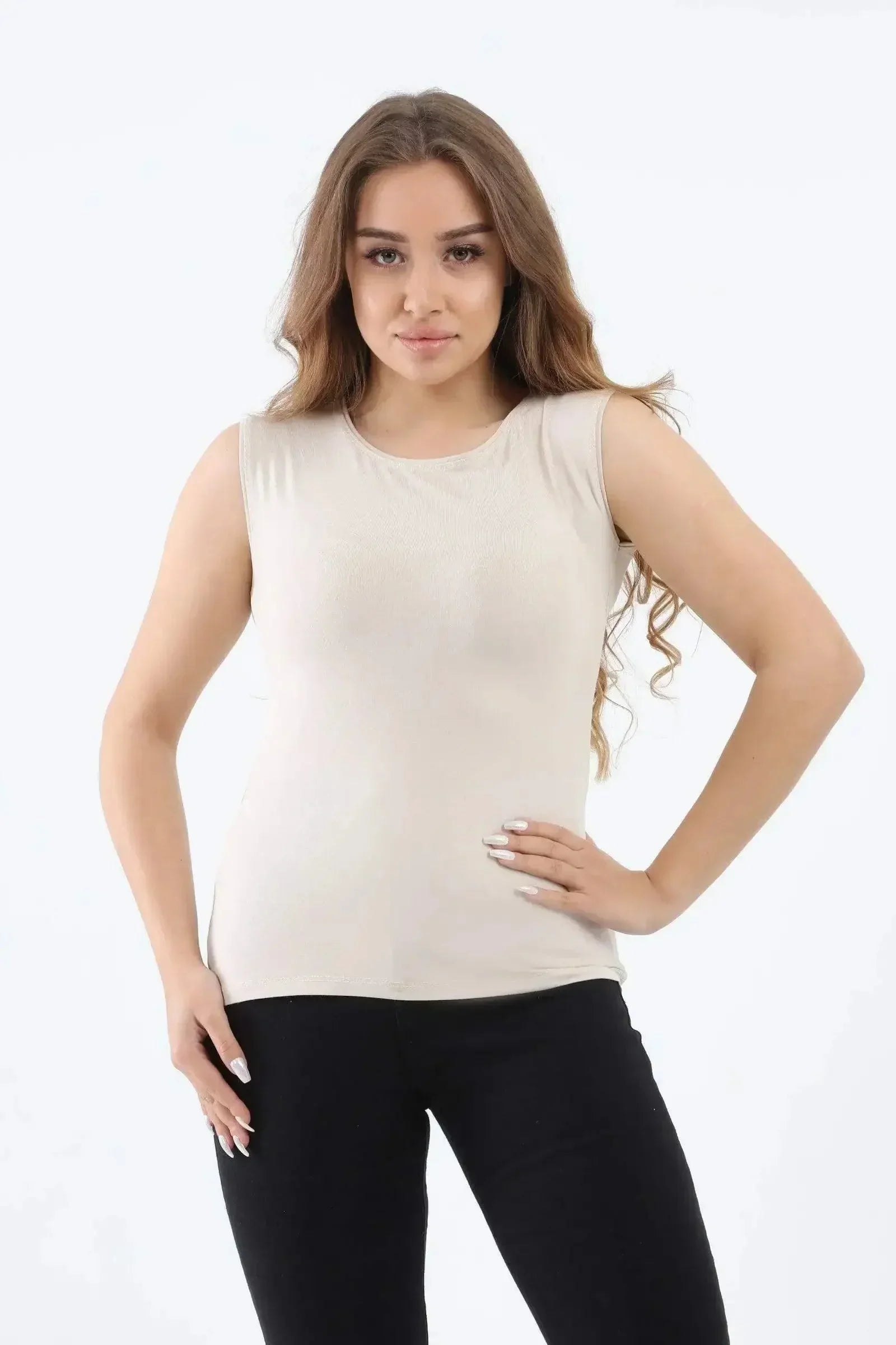 Carina - Sleeveless Crew Neck Top 13