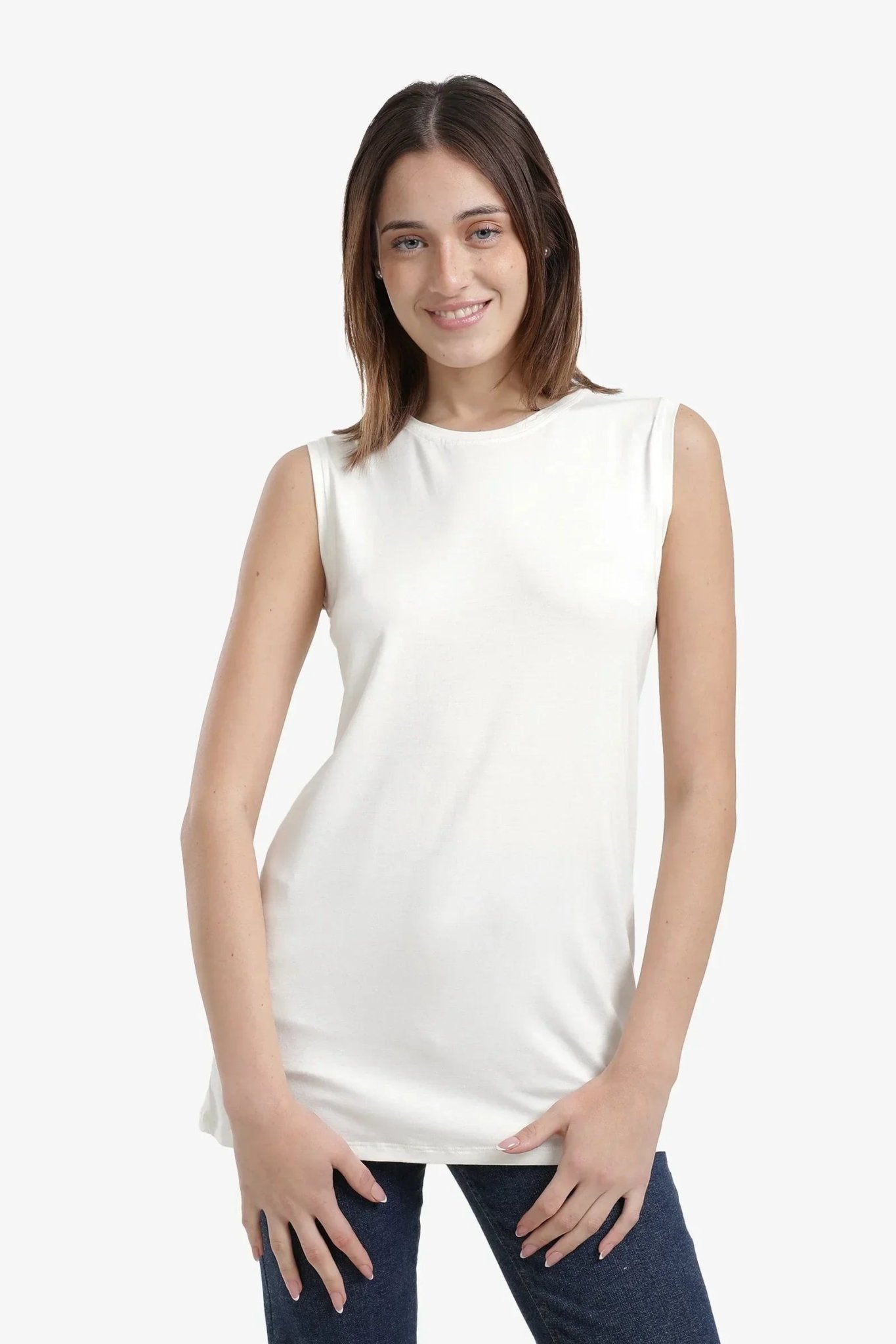 Slim Fit Sleeveless T-Shirt - Carina - Babazzaro