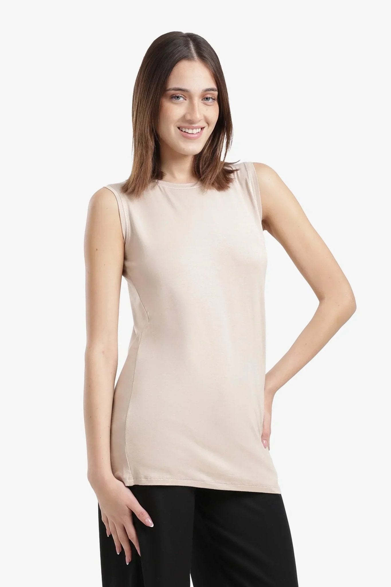 Slim Fit Sleeveless T-Shirt - Carina - Babazzaro