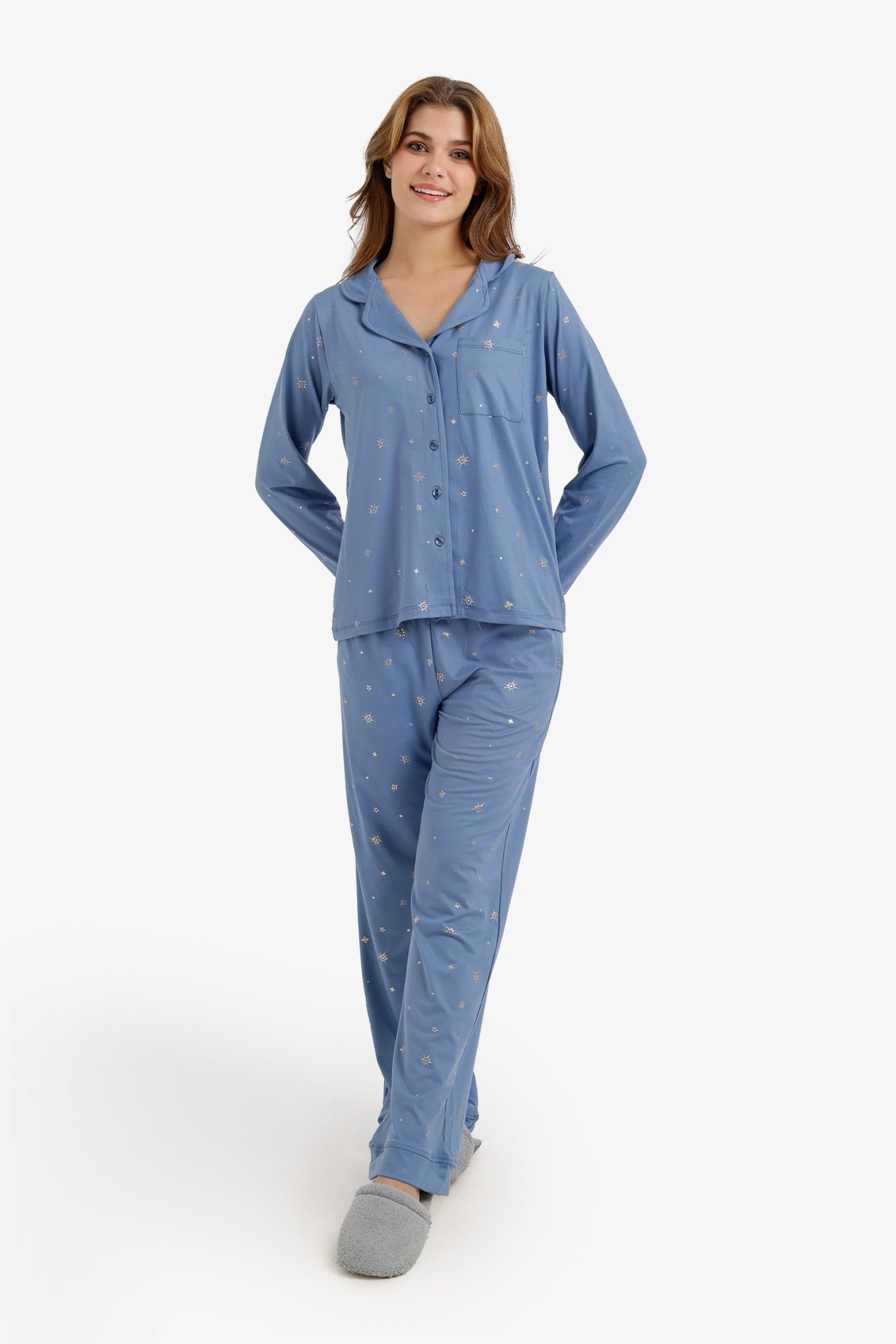 Sparkly Buttoned Pyjama Set - Carina - Babazzaro