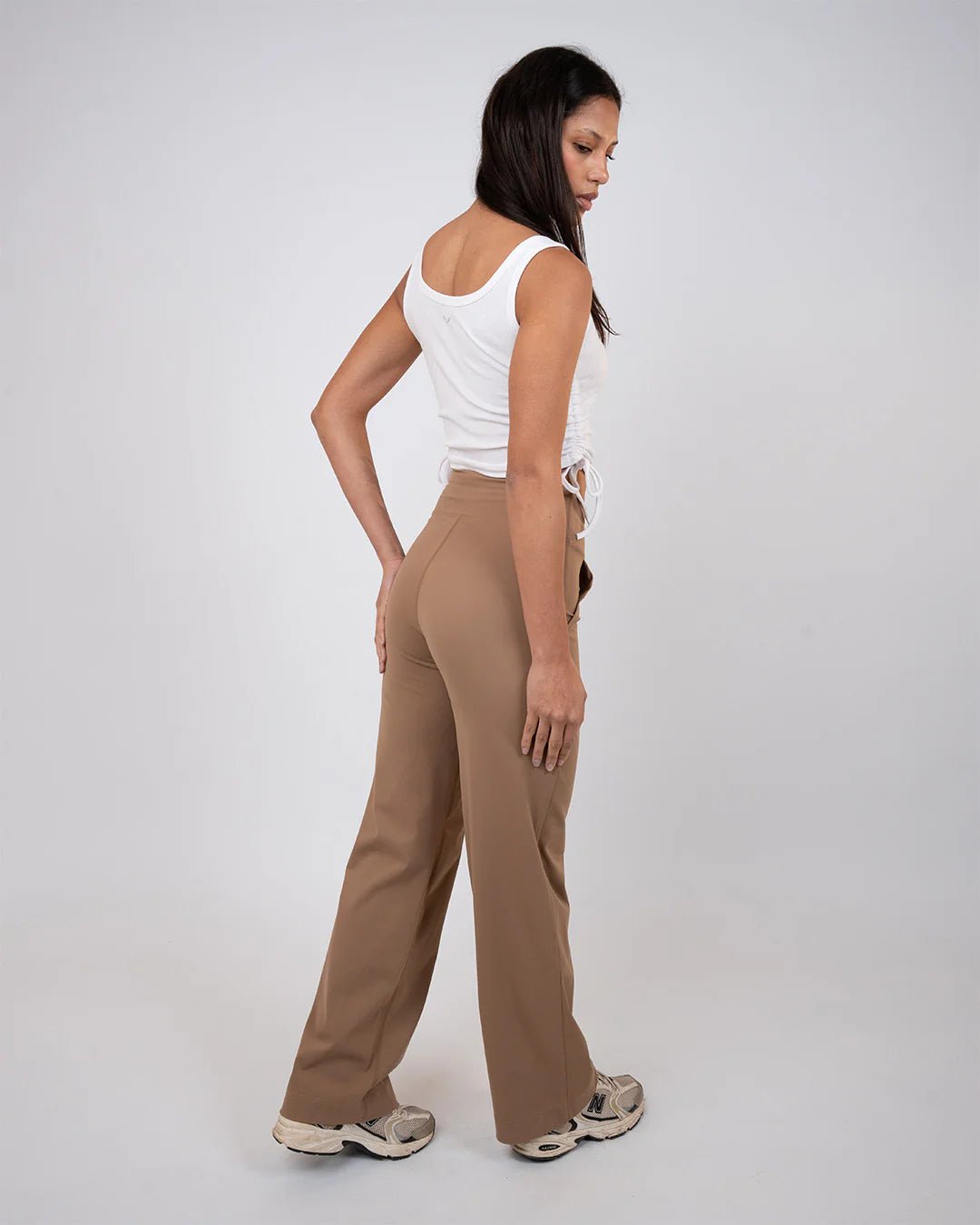 Straight Leg Yoga Pants Beige - Bfeerce - Babazzaro