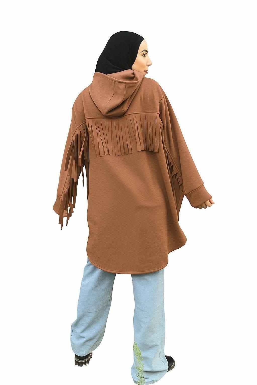 Suede Fringe Sweatshirt - Blue Bell - Babazzaro