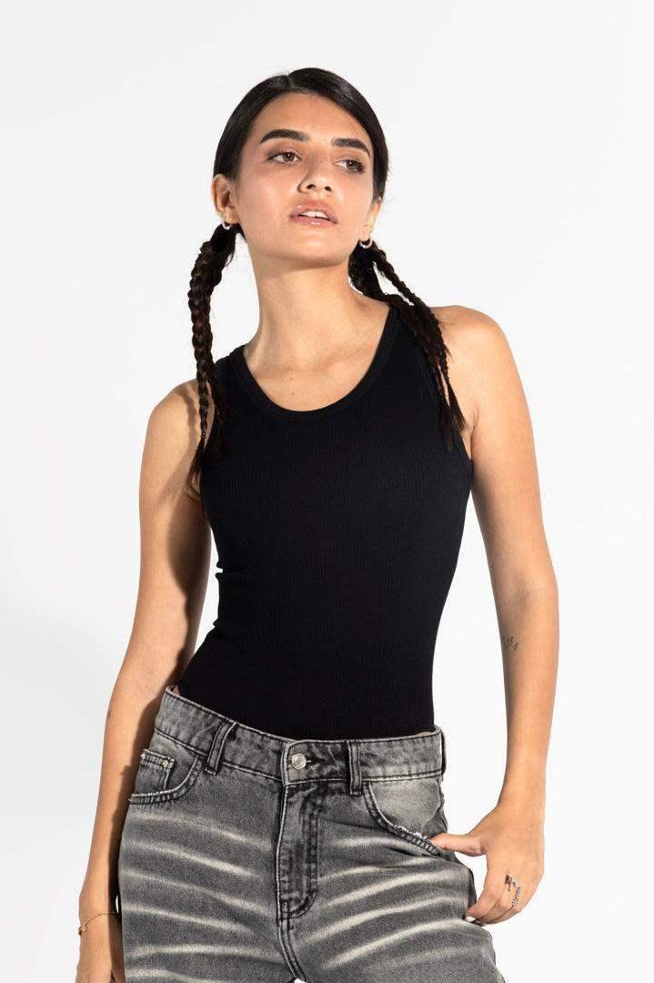 Carina - Tank Bodysuit - Black 1
