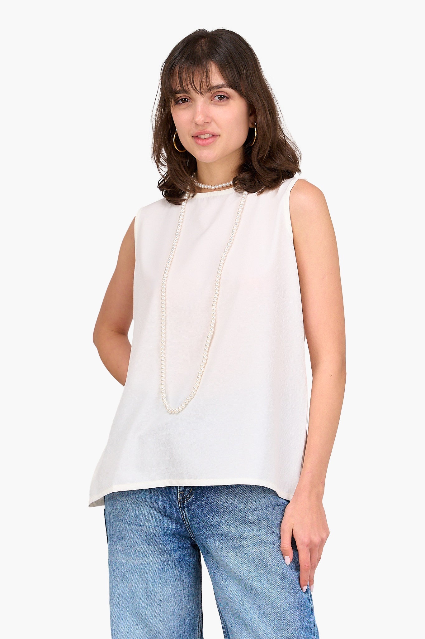 Tencel Sleeveless Blouse - Clue - Babazzaro