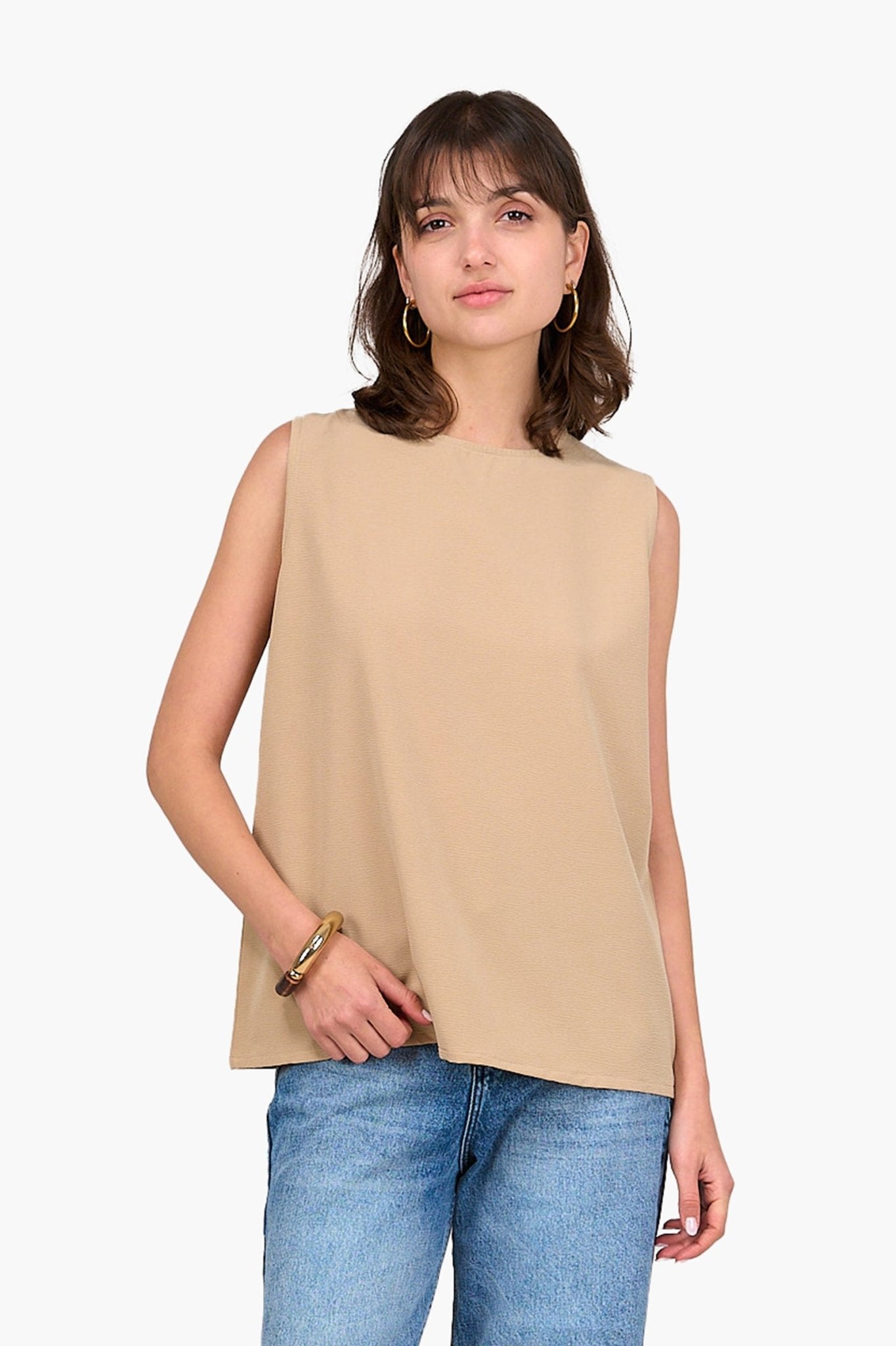 Tencel Sleeveless Blouse - Clue - Babazzaro