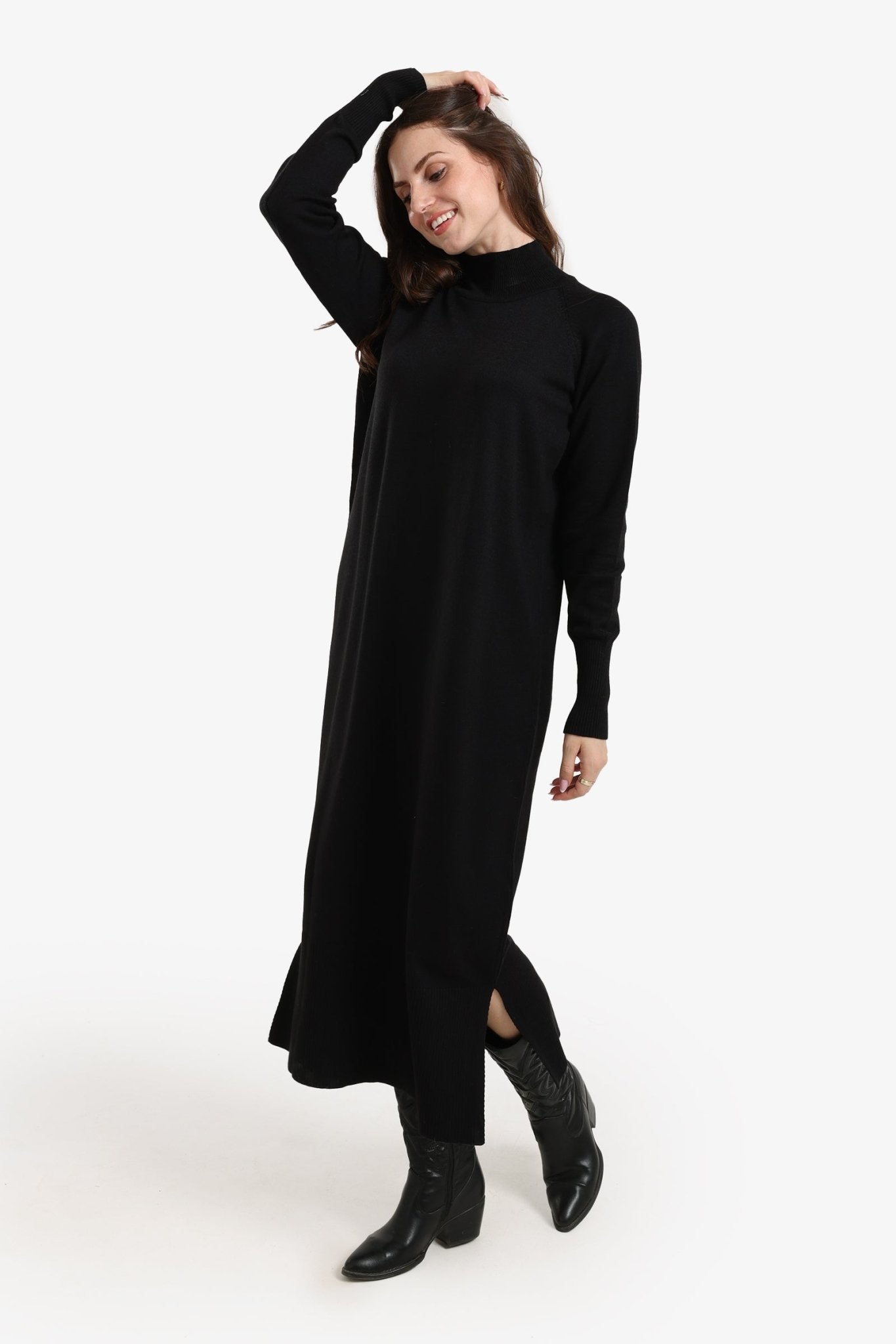Turtle Neck Midi Dress - Clue - Babazzaro