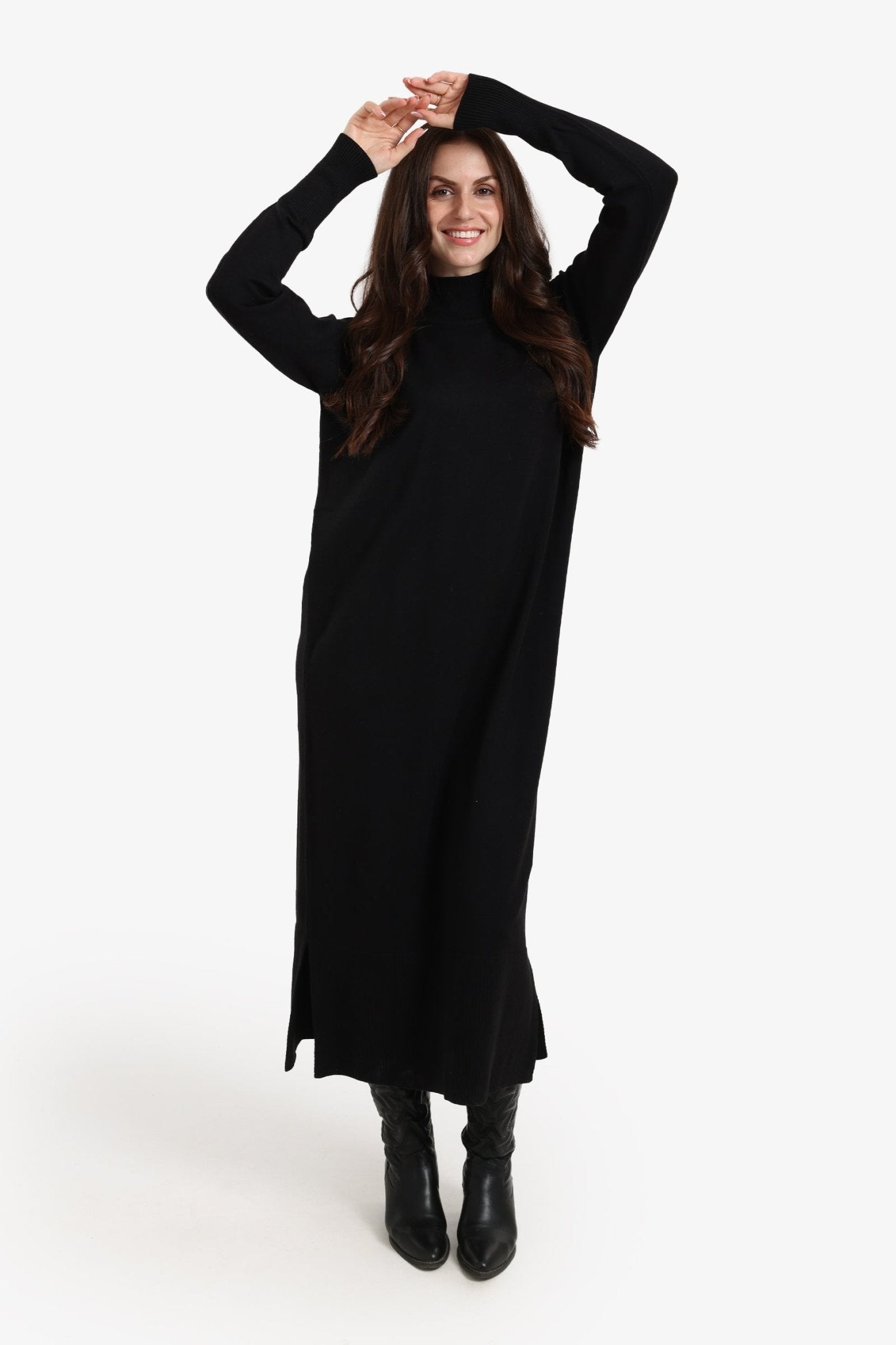 Turtle Neck Midi Dress - Clue - Babazzaro