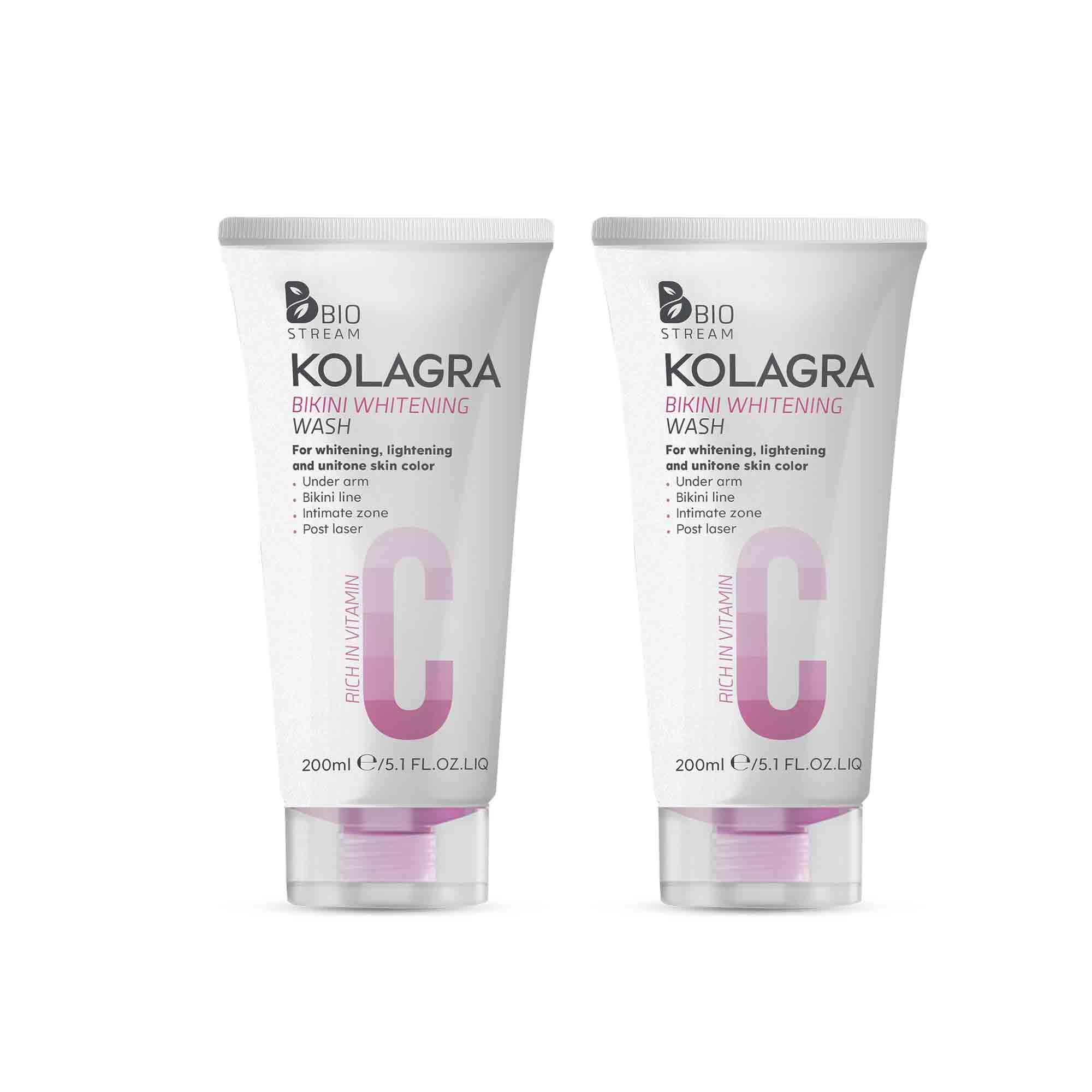 Biostream - Kolagra MulticolorOffer Bikini Whitening Wash 1+1 1