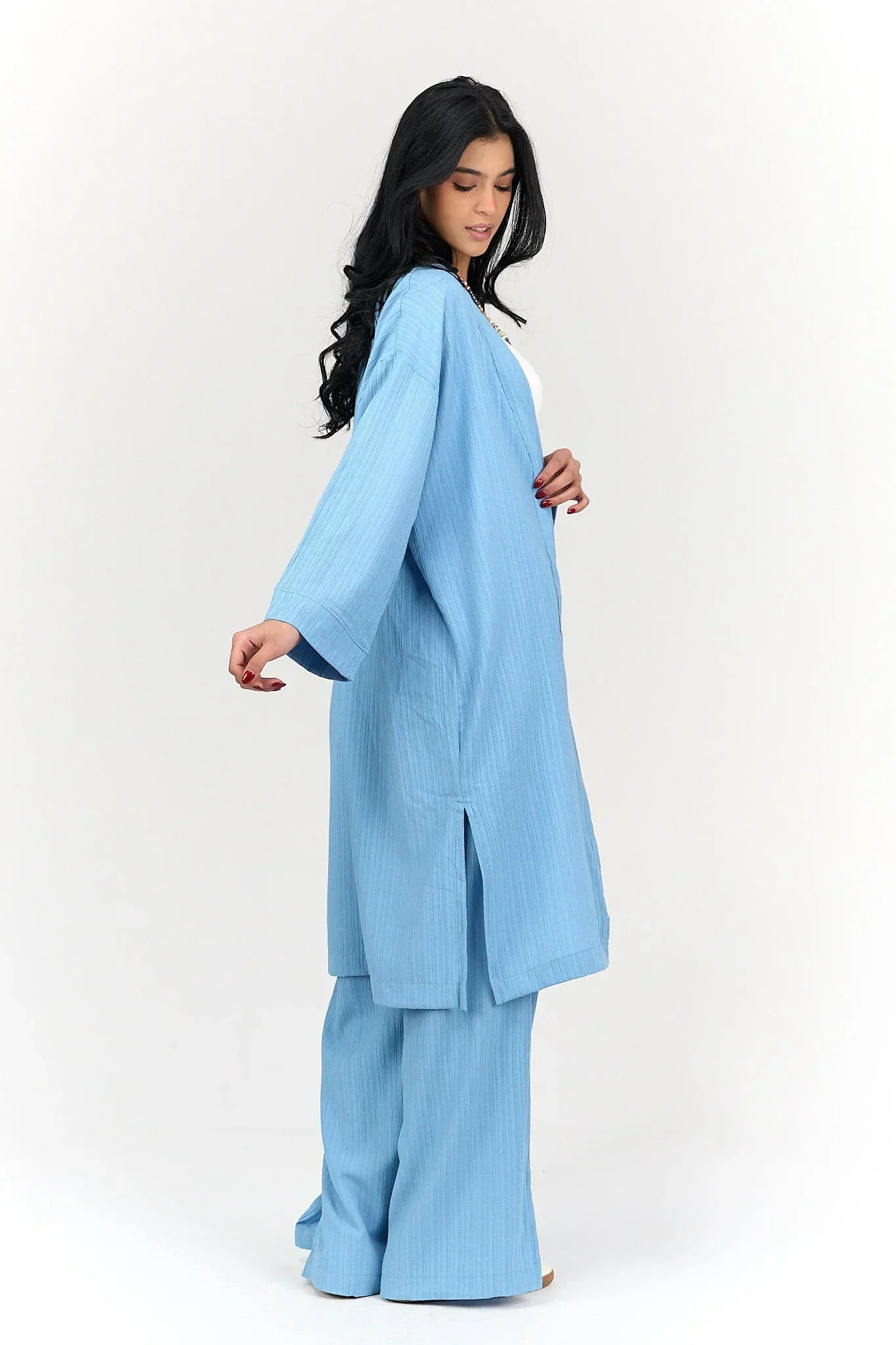 Clue - Textured Pattern Midi Kimono 3