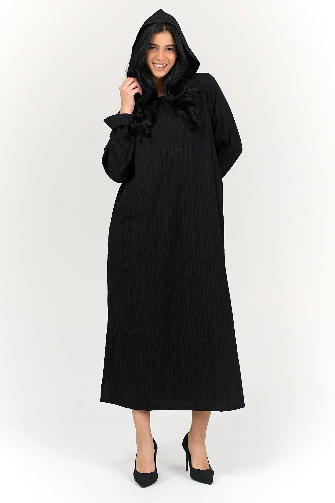 Clue - Self Pattern Hooded Dress 1