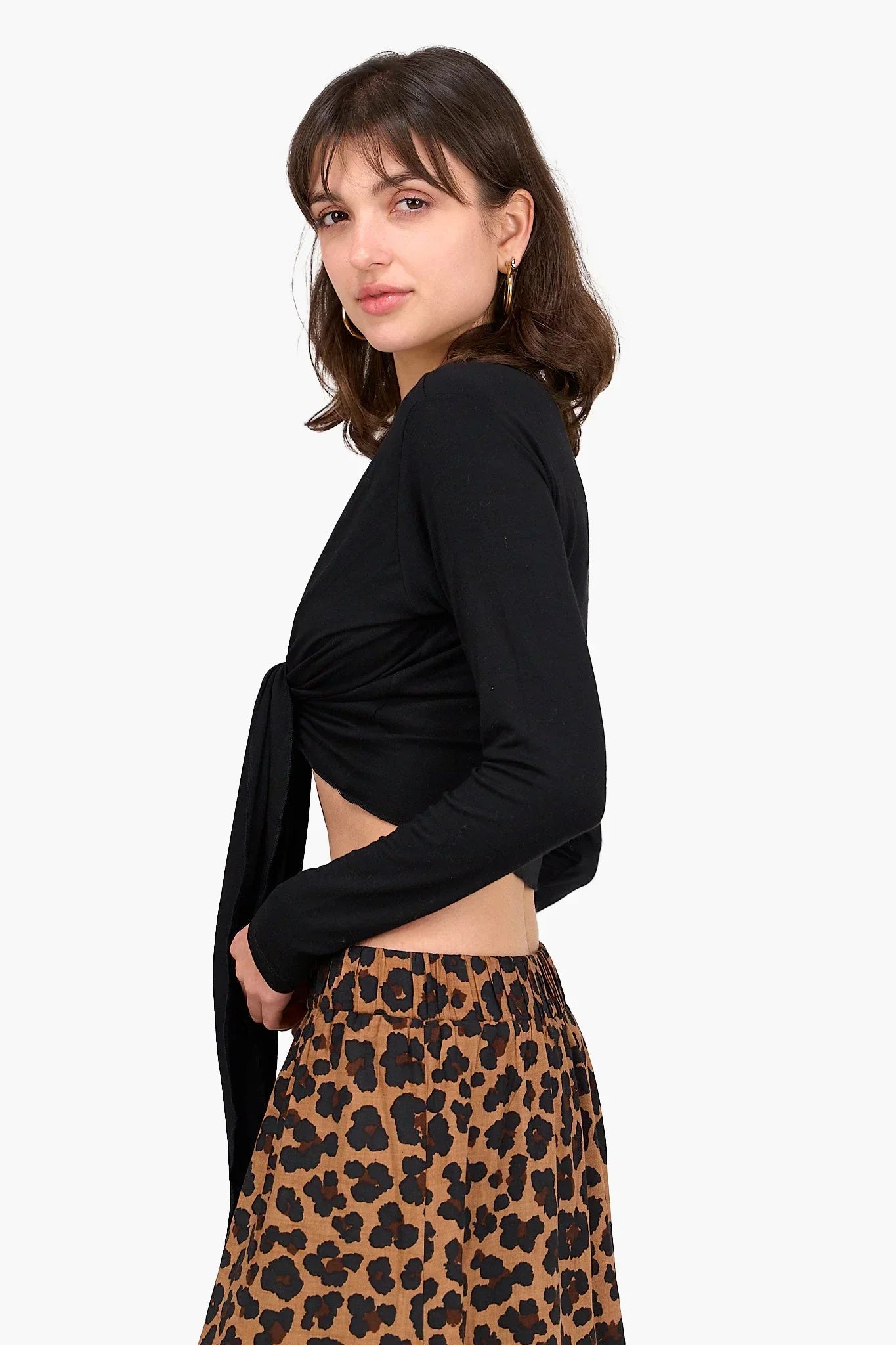 Clue - Black Viscose Cardigan 1