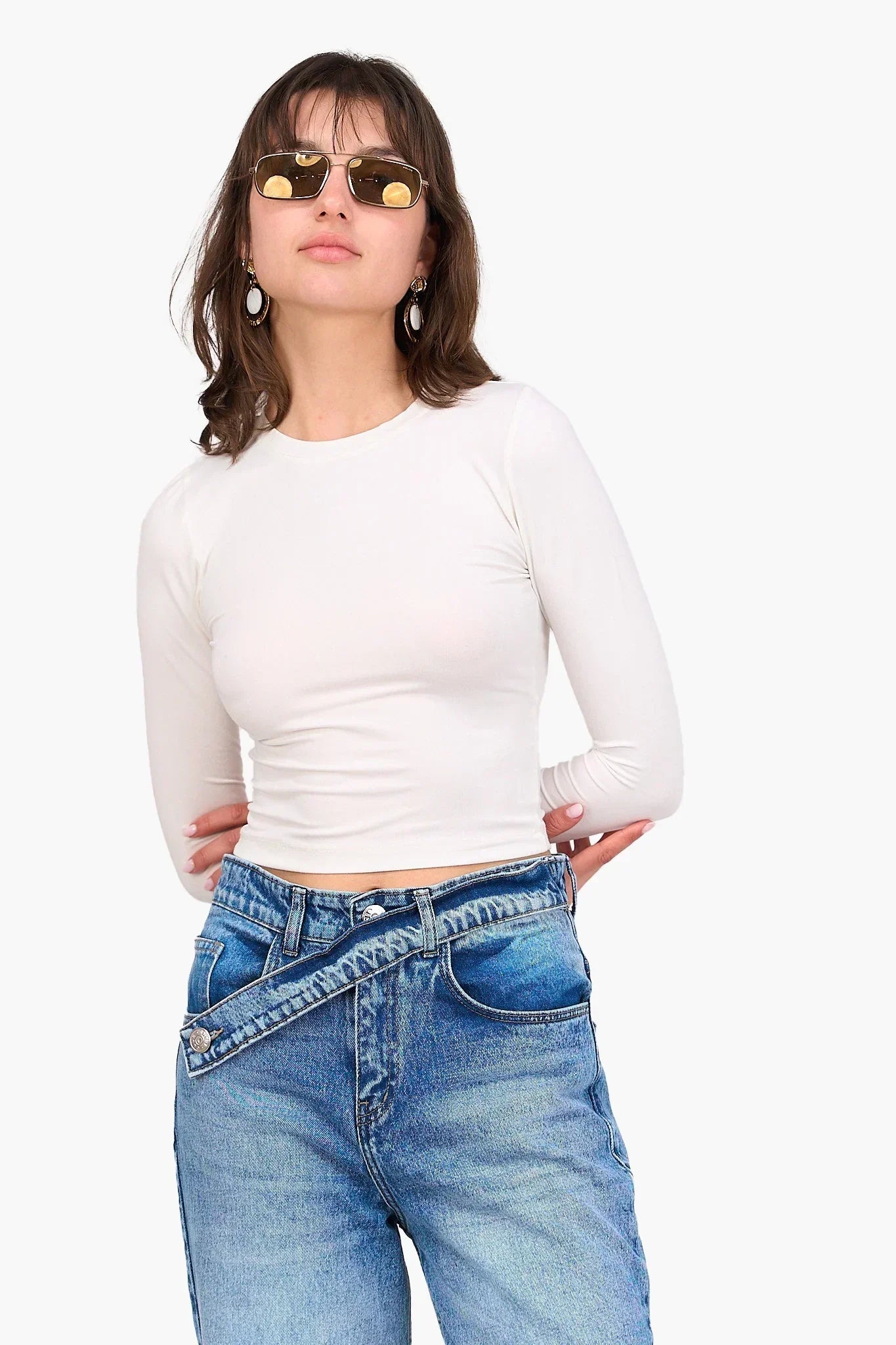 Clue - Long Sleeves Cropped Top 1