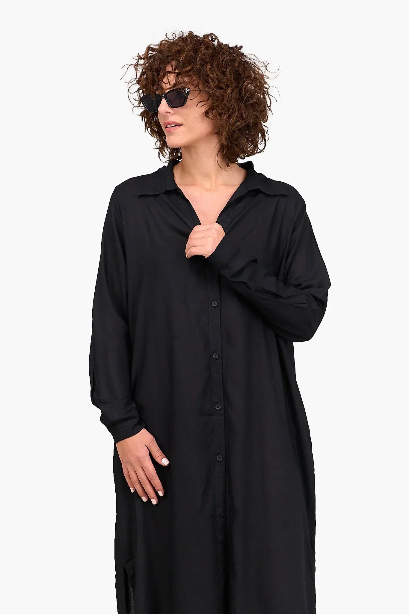 Clue - V-Collared Neck Shirt Dress 10