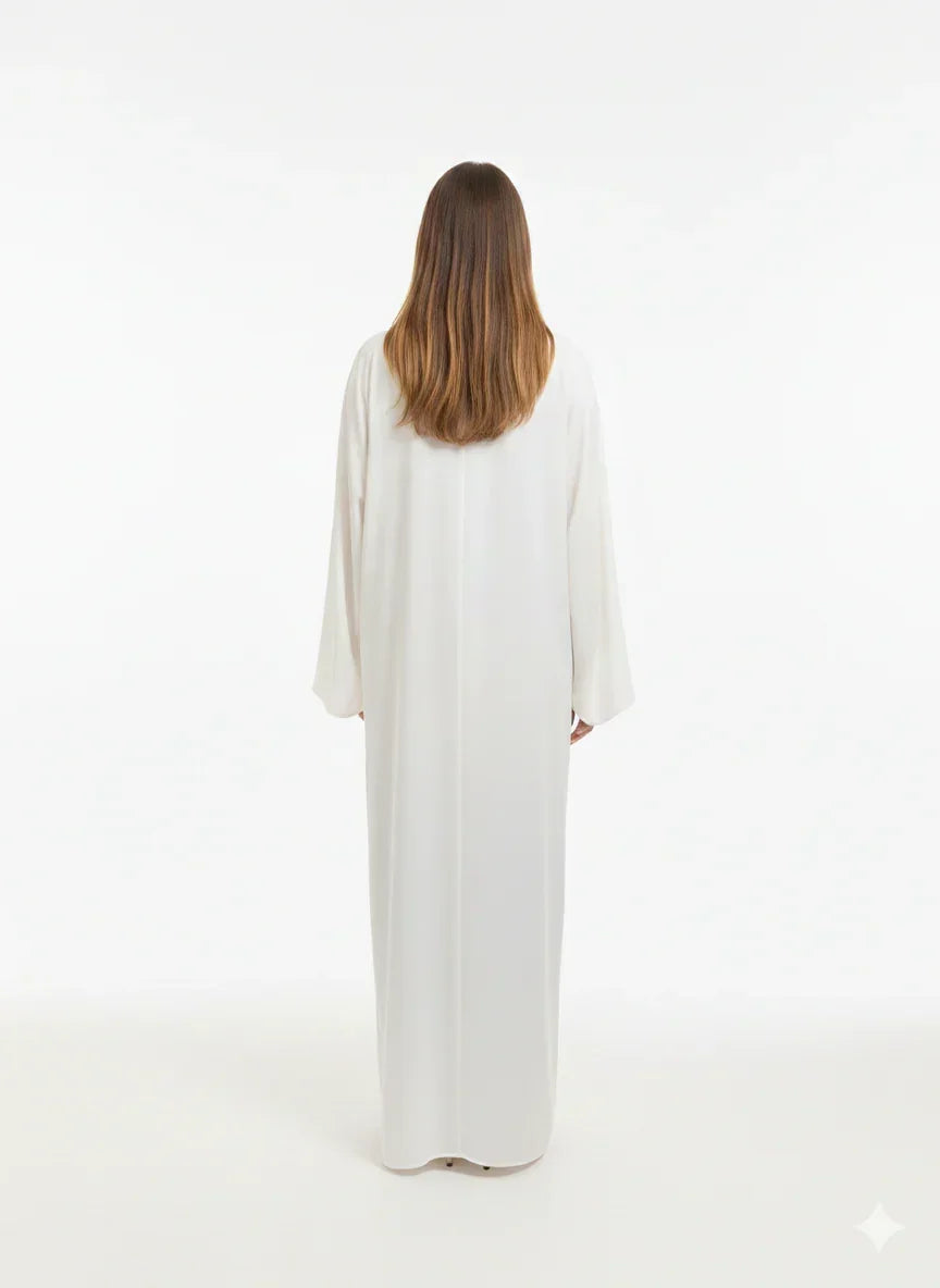 White Kaftan with Shades of Beige - Urbantique - Babazzaro