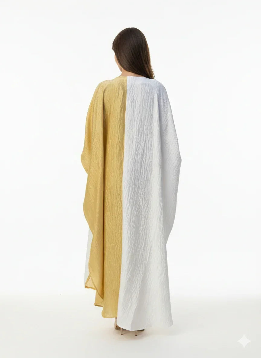 White*Gold Kaftan Embroidered with Gold - Urbantique - Babazzaro